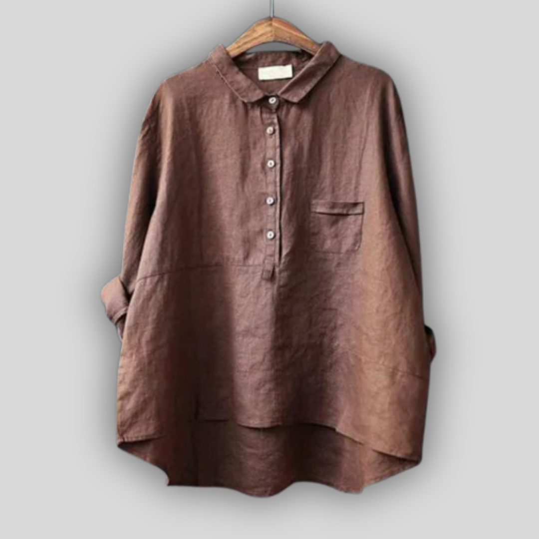 Lininė Žalia Bluzonė Paprastumas