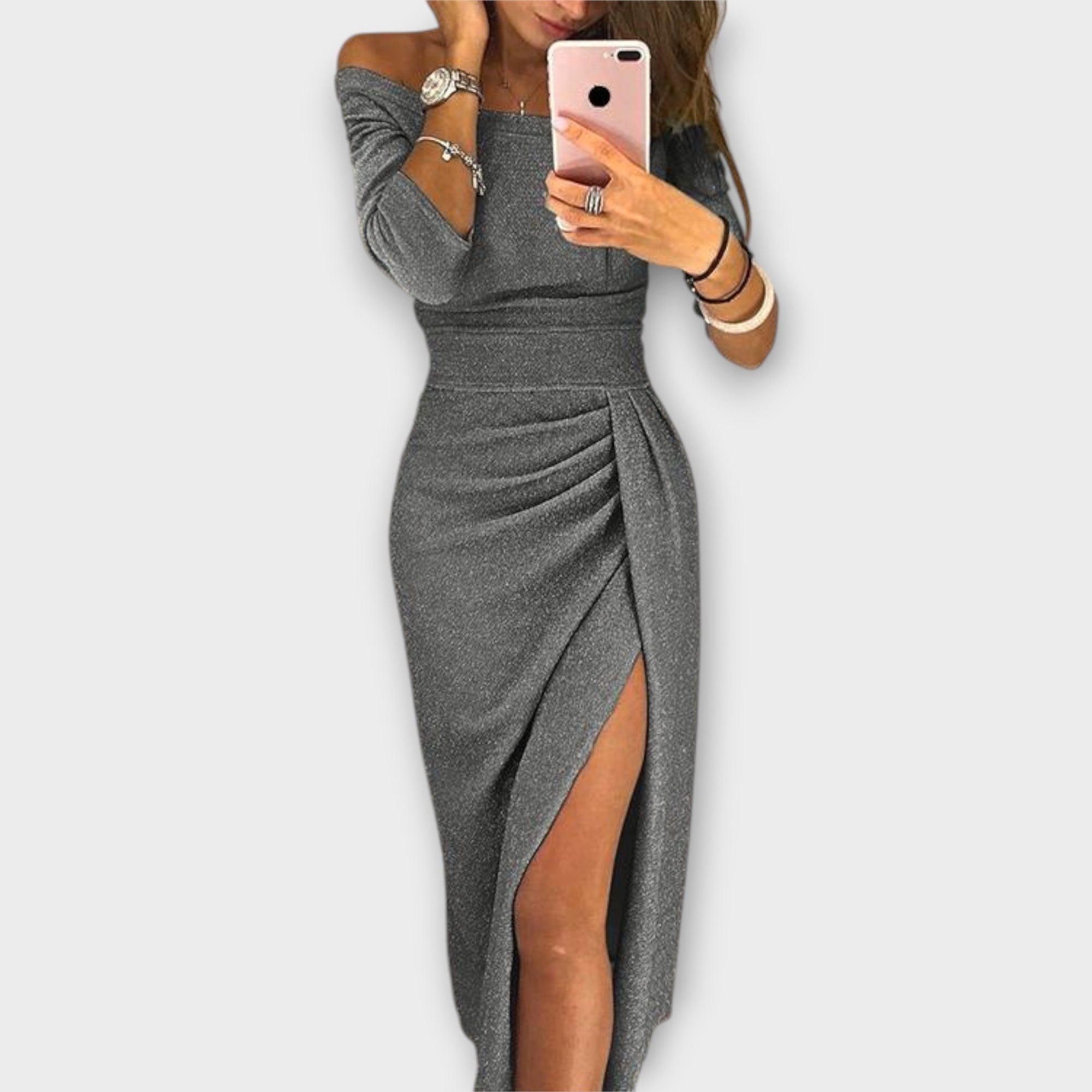 Lena - Elegantiška suknelė be pečių