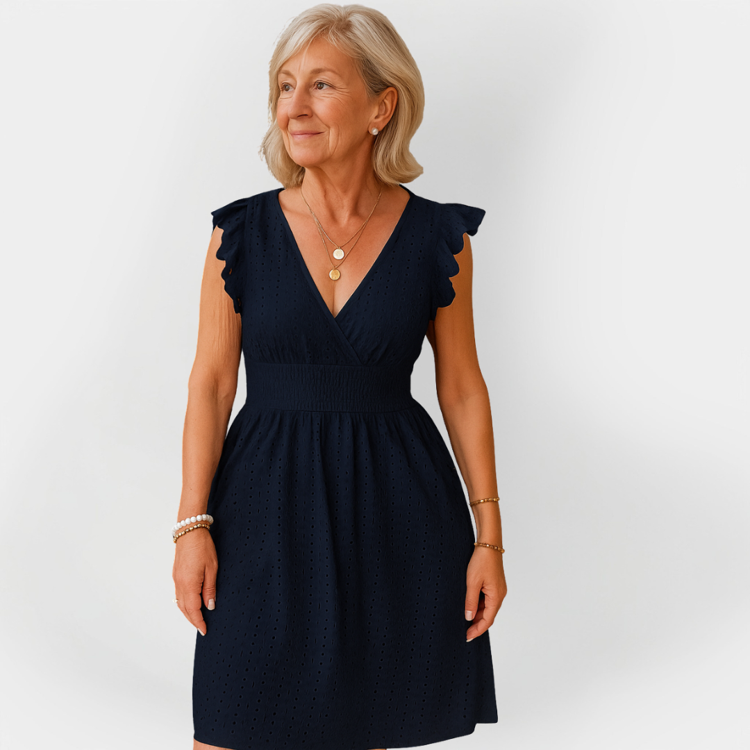 Įspūdingas suknelė su pūstomis rankovėmis