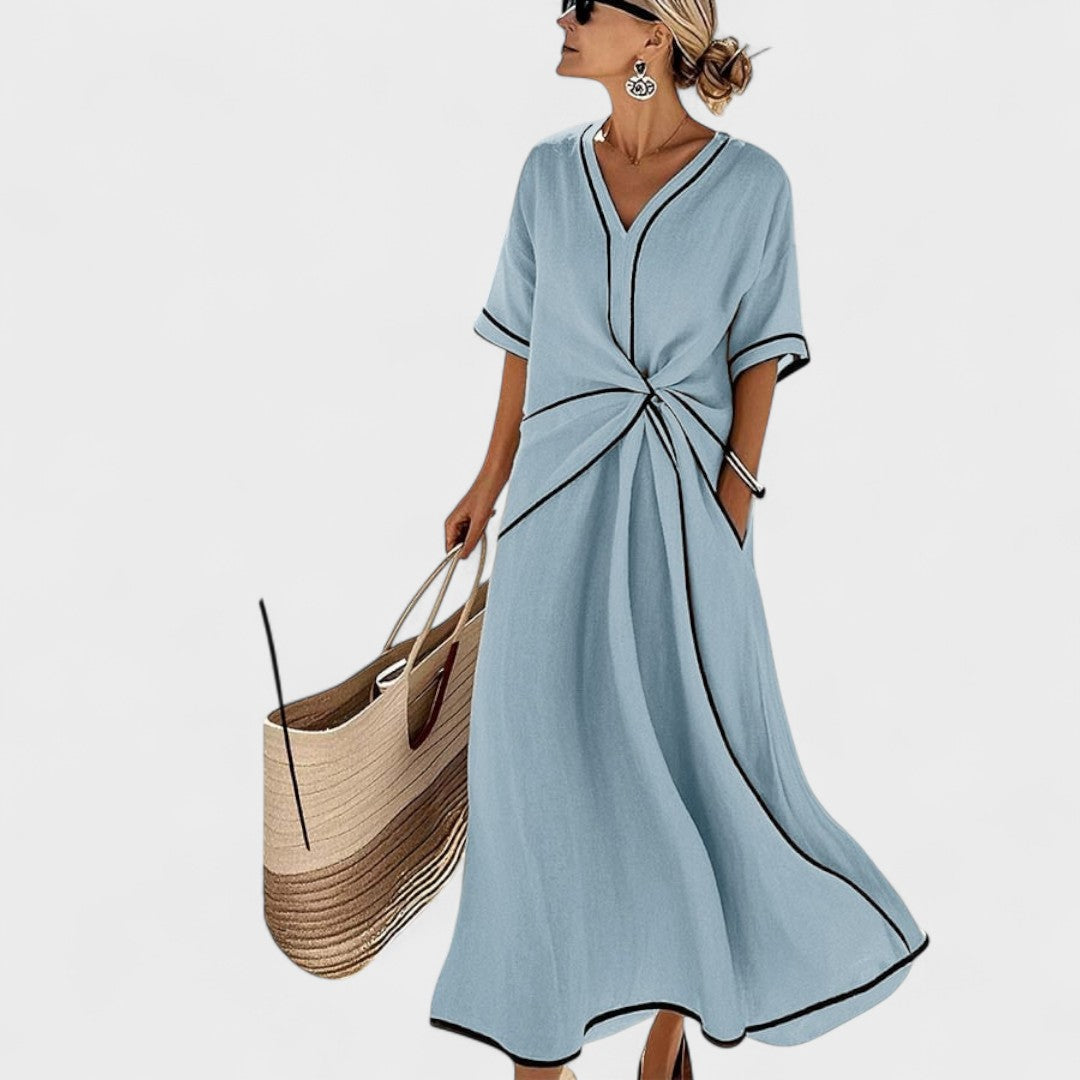 Filomena – Ilga suknelė dryžuota