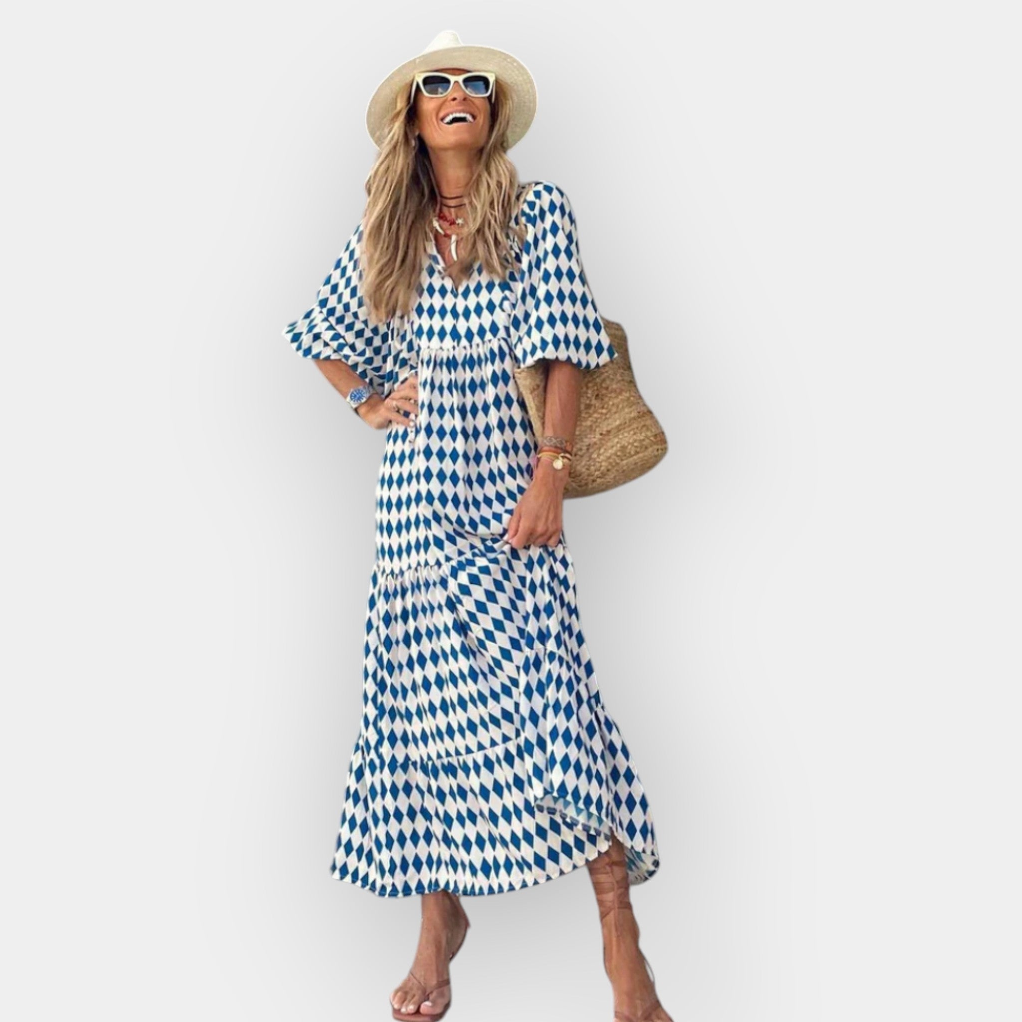 Gėlių Dizaino Suknelė