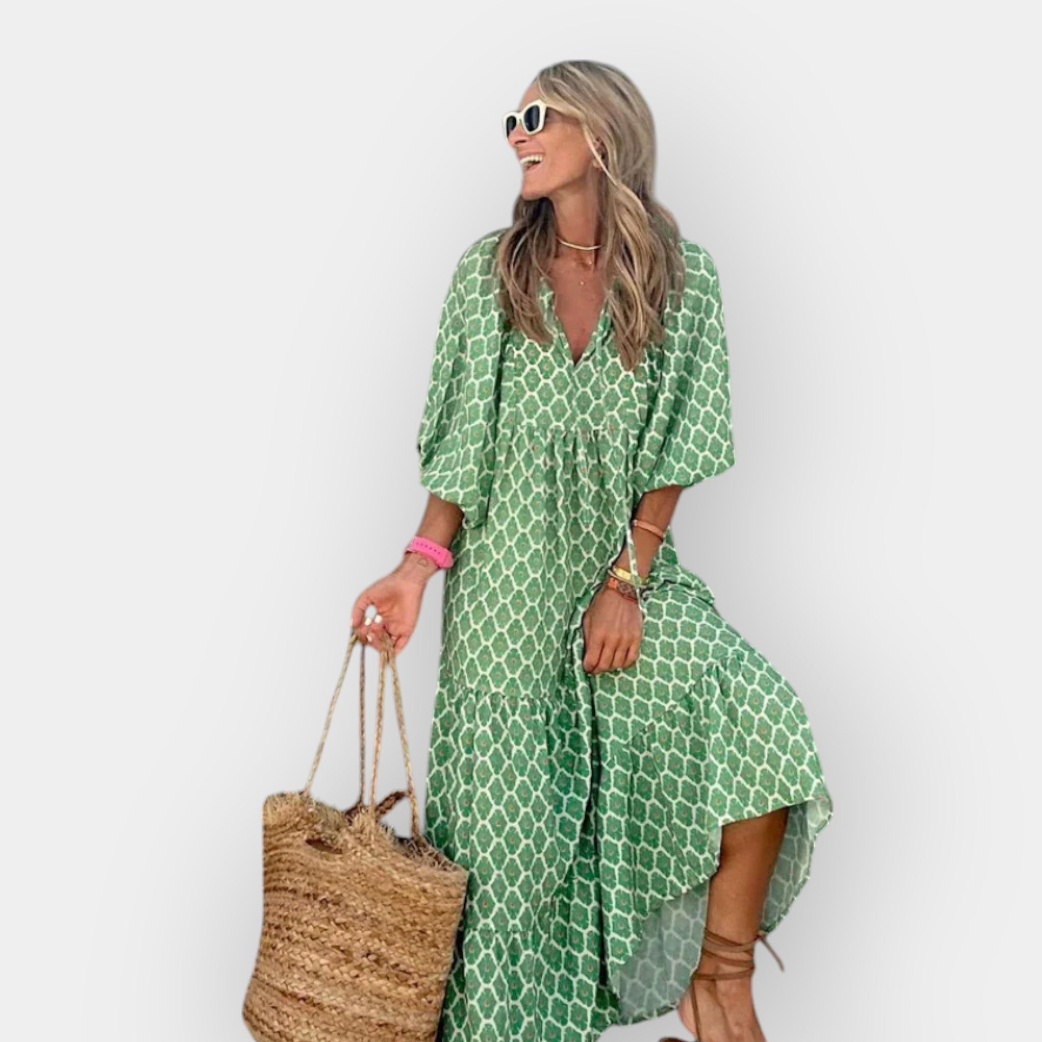 Gėlių Dizaino Suknelė