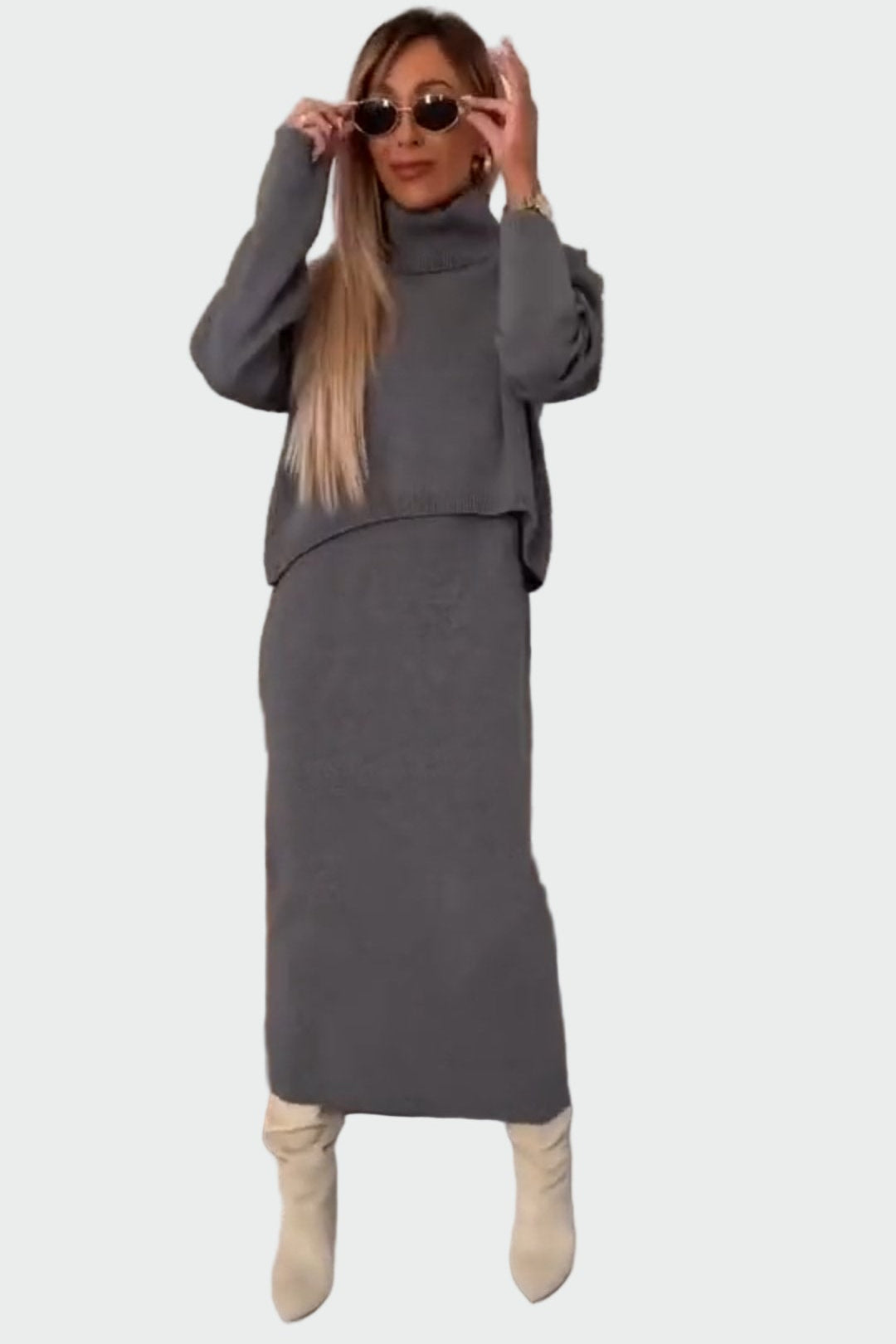 Suknelės ir Megztinio Komplektas