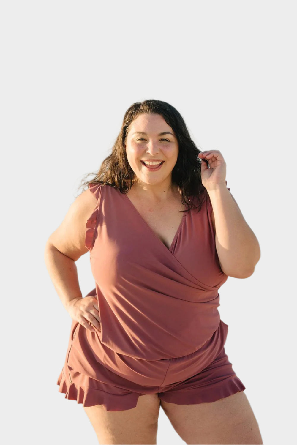 Maudymosi kostiumėlis su Volanais ir Krūtinės Parama