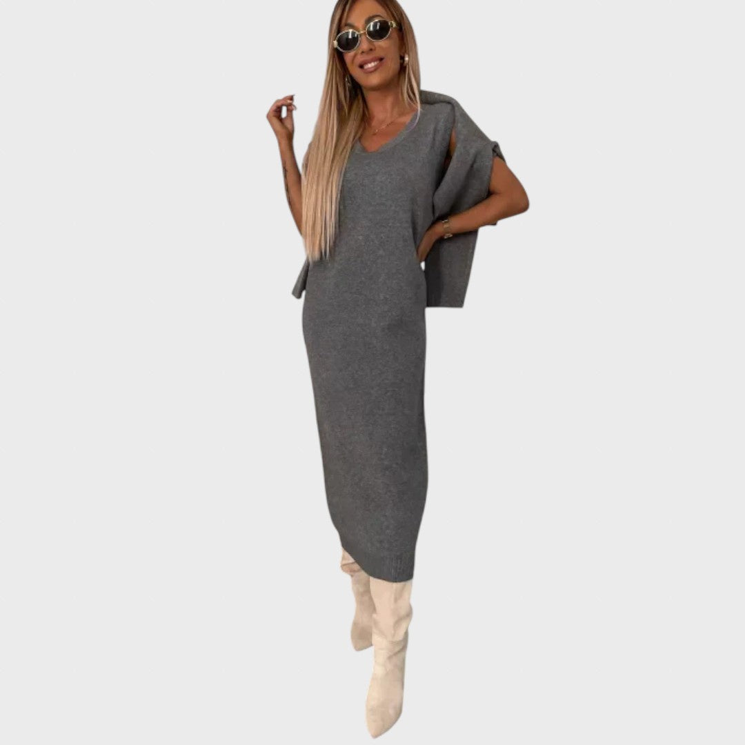 Paslaptis | Suknelė su derančiu golfu