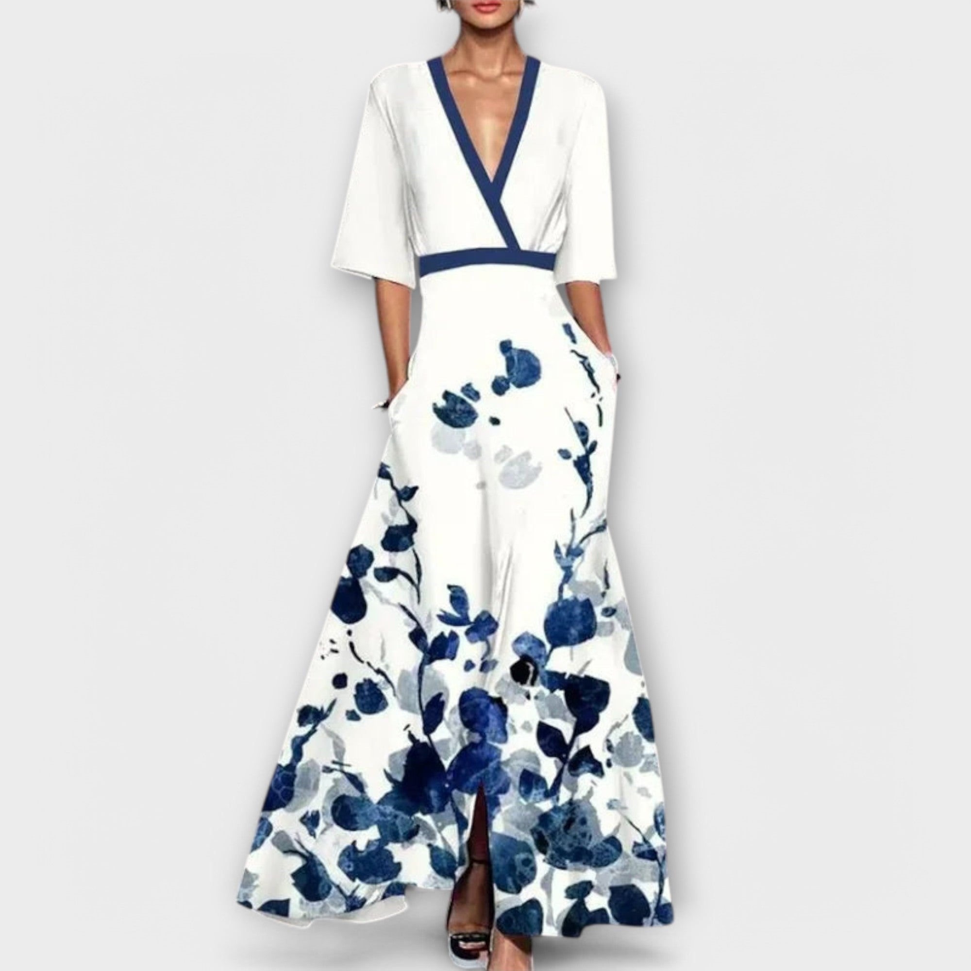 Inês - Elegantiškas moteriškas suknelė su rankovėmis